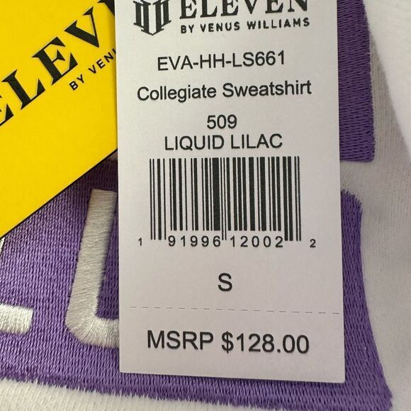 NWT EleVen Venus Williams Purple White 2 Pc Crop Top Joggers Set - Size S - Picture 10 of 13